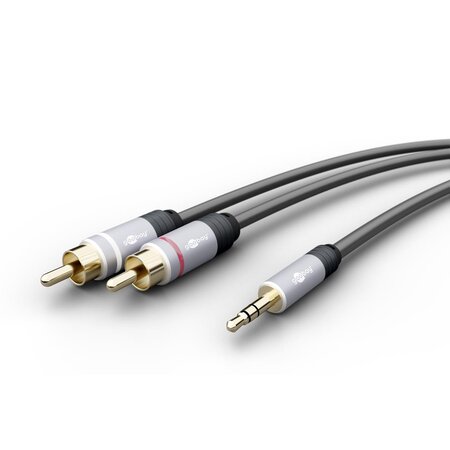 Câble Adaptateur Audio Premium MP3 Jack 3,5 mm (3 broches, stéréo) > 2 Cinch GOOBAY