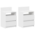 vidaXL Tables de chevet 2 Pièces avec 2 tiroirs blanc 40x33x60 cm