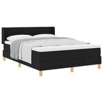 vidaXL Lit à ressorts avec matelas Noir 200 x 140 cm tissu