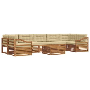 vidaXL Ensemble de canapés d'extérieur 8 Pièces Naturel et Beige