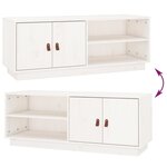 vidaXL Meuble TV Blanc 105x34x40 cm Bois de pin massif