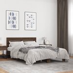 vidaXL Cadre de lit chêne marron 140x190 cm bois d'ingénierie et métal