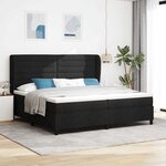 vidaXL Lit à ressorts avec matelas Noir 200 x 200 cm tissu