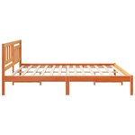 vidaXL Cadre de lit avec tête de lit Brun cire 200 x 200 cm Pin massif