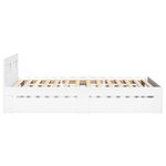 vidaXL Cadre de lit avec tête de lit sans matelas blanc 90x190 cm