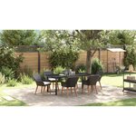vidaXL Ensemble de salle à manger pour jardin 7 Pièces Noir polyrotin