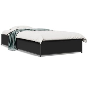 vidaXL Cadre de lit sans matelas noir 100x200 cm