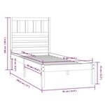 vidaXL Cadre de lit sans matelas noir 75x190 cm bois de pin massif