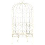 vidaXL Banc de jardin 95 cm Fer Blanc antique