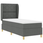 vidaXL Lit à ressorts avec matelas gris foncé 90x190 cm Gris foncé