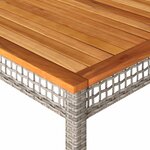 vidaXL Table de jardin gris 180x90x75 cm résine tressée et bois acacia