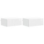 vidaXL Cabinet de chevet mural 2 Pièces Blanc brillant 49 x 34 5 x 20 cm