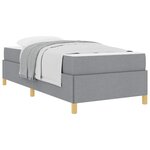 vidaXL Cadre de lit avec matelas Gris clair 100 x 200 cm tissu