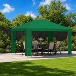 vidaXL Pavillon 4 × 3 m Vert Polyester et Acier 190 gsm