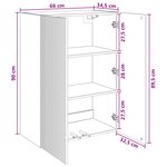 vidaXL Armoire Murale 66 x 34 5 x 90 cm Bois d'ingénierie Gris béton