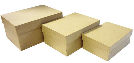 Boîtes gigognes rectangles papier mâché (x3)