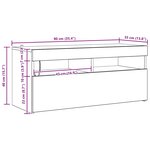 vidaXL Meuble TV avec lumières LED chêne sonoma 90x35x40 cm