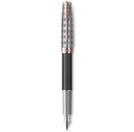 Parker sonnet premium  stylo plume  métal et laque grise  plume moyenne 18k  coffret cadeau