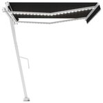 vidaXL Auvent automatique et capteur de vent LED 450x350 cm Anthracite