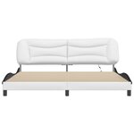 vidaXL Cadre de lit avec lumières LED blanc noir 200x200 cm similicuir