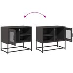 vidaXL Meuble TV noir 68x39x60 5 cm acier