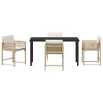 vidaXL Ensemble de salle à manger pour jardin 5 Pièces Beige polyrotin