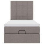 vidaXL Cadre de lit ottoman avec matelas taupe 100x200 cm tissu
