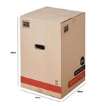 Pack and Move - Lot 40 Cartons Déménagement Premium - 40 X 40 X 60 Cm - Résistance 30 KG - Double Épaisseur - Poignées Renforcées - 2 Adhésifs Offerts