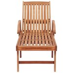vidaXL Chaise longue avec coussin bleu royal Bois de teck solide