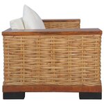 vidaXL Ensemble de canapés 2 Pièces avec coussins marron rotin naturel