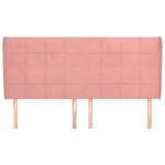 vidaXL Tête de lit avec oreilles Rose 203x23x118/128 cm Velours