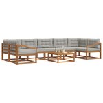 vidaXL Ensemble de canapés d'extérieur 8 Pièces Gris Naturel et Clair
