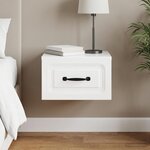vidaXL Cabinet de chevet mural Blanc brillant 34 5 x 33 x 20 cm