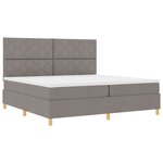 vidaXL Lit avec sommier et matelas Taupe 200x200 cm Tissu