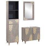 vidaXL Ensemble de mobilier de salle de bain avec tiroir 3 Pièces Gris
