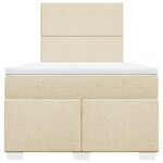 vidaXL Sommier à lattes de lit avec matelas crème 120x190 cm tissu