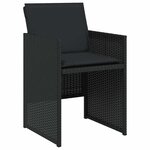 vidaXL Chaises de jardin lot de 4 avec coussins noir résine tressée