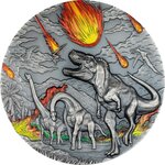 Pièce de monnaie en Argent 10 Dollars g 62.2 (2 oz) Millésime 2024 Fury of Nature DINOSAUR EXTINCTION (PRÉCOMMANDE)