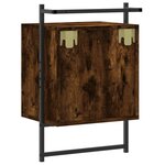 vidaXL Table de chevet murale chêne fumé 40x30x61 cm bois d'ingénierie