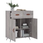 vidaXL Buffet sonoma gris 69 5x34x90 cm bois d'ingénierie