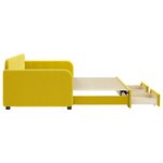 vidaXL Lit de jour avec gigogne et tiroirs jaune 90x200 cm velours