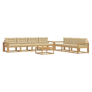 vidaXL Ensemble de canapés d'extérieur 7 pc Blanc et Beige