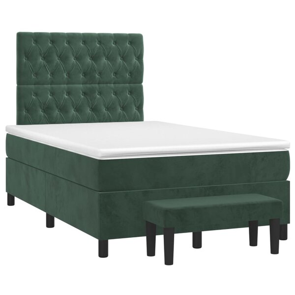 vidaXL Sommier à lattes de lit avec matelas vert foncé 120x190 cm