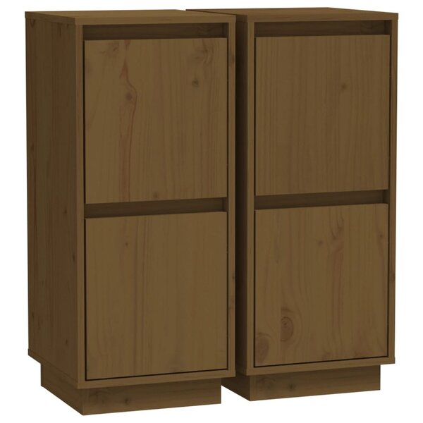 vidaXL Buffets 2 Pièces Marron miel 31 5x34x75 cm Bois massif de pin