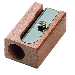Taille-crayon  en bois  forme de bloc m+r