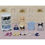 Sylvanian families la valisette de mode et grande soeur chien caramel pour enfant