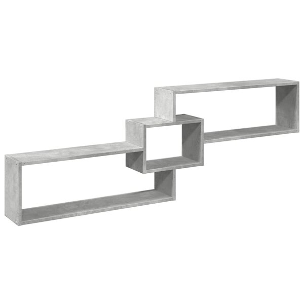 vidaXL Armoire murale 158x18x53 cm gris béton bois d'ingénierie