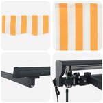 vidaXL Auvent Rétractable Jaune et blanc 300x250 cm tissu