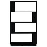 vidaXL Bibliothèque/Séparateur de pièce Noir 80x25x132 cm Pin massif