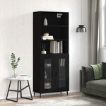 vidaXL Buffet haut Noir 69 5x34x180 cm Bois d'ingénierie